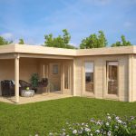 Eck-Gartenhaus “Hansa Deluxe A” 7x7m